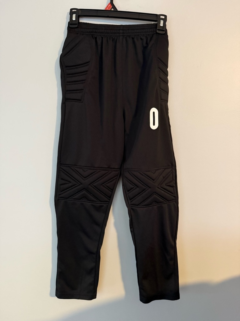 Black Padded Goalkeeper Pants with Number 0 on the leg. Never worn